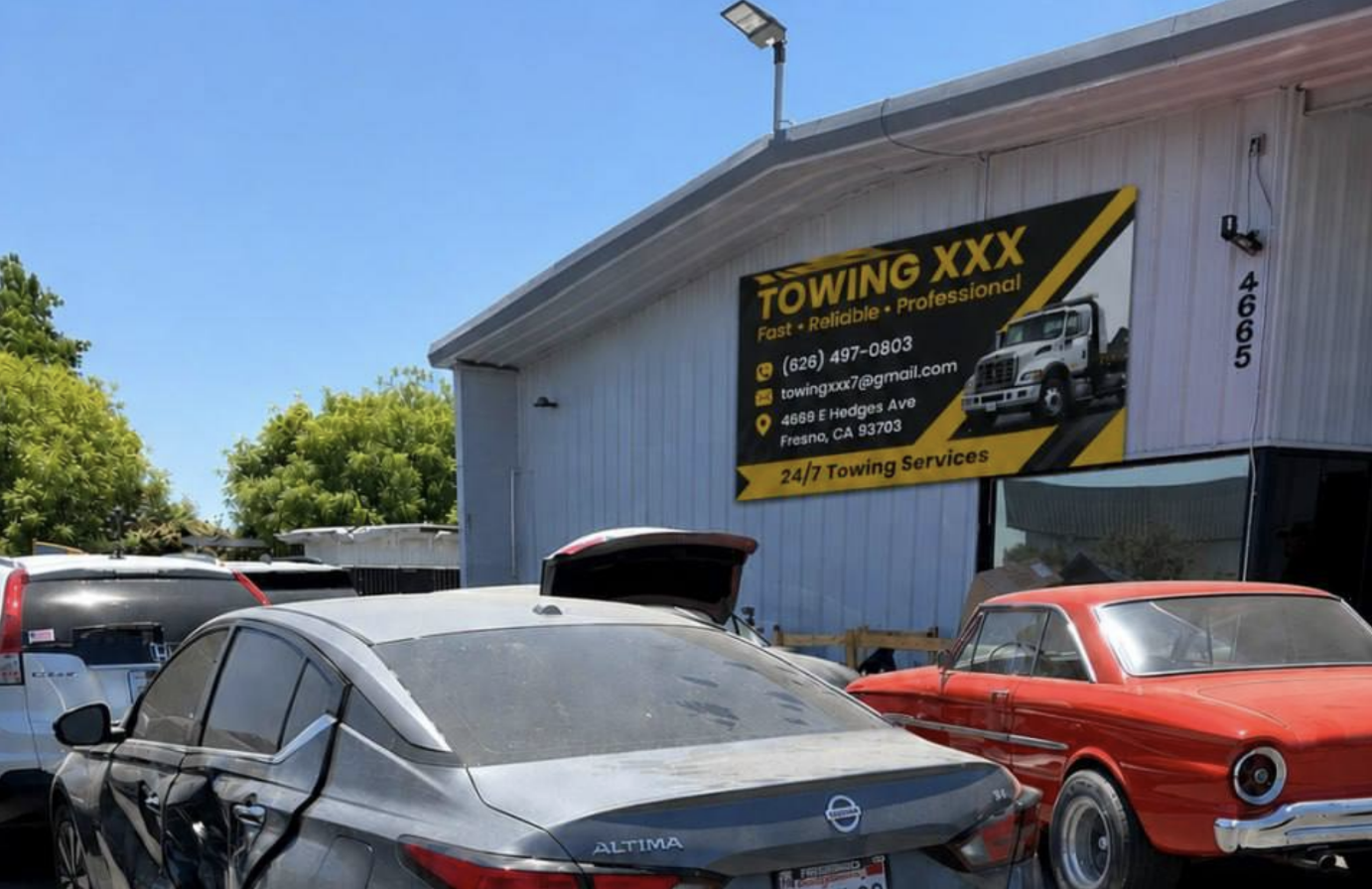 Towing XXX shop and fleet at 4669 E Hedges Ave, Fresno, CA